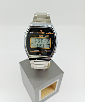 Vintage Citizen Digital Alarm Chronograph 1/100 LCD Watch 1970er/80er Retro