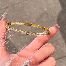 Quadratischer Strassarmreif Damen Edelstahlschmuck modisch Geschenk