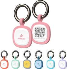 Pawaii QR Code Dog ID Tag, Silent Silicone Tag, Modifiable Pet Online Profile, F