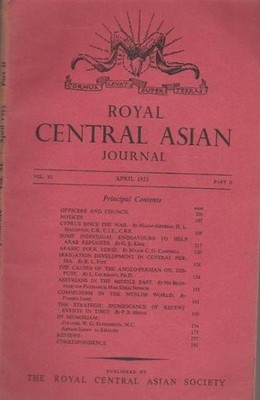 Journal of the Royal Central Asian Society; Vol. XL., Part II, April 1953.