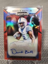 2019 Prizm Draft Picks Derrick Baity Jr. Red Prizm Rookie Autograph Card #229