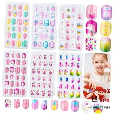 144 Pieces Press on Nails Grils - Artificial False Rainbow Sky - Children's Fake