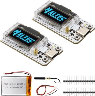 LoRa ESP32 V3 Board mit 3000mAh Battery Set, 2 Stück Meshtastic LoRa ESP32 mit 