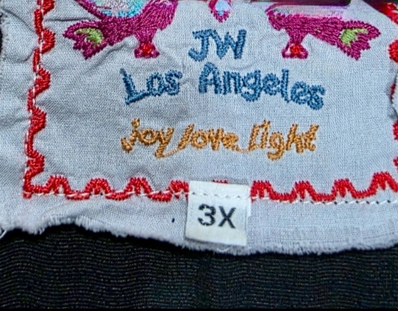 Johnny Was 3X 3XL Plus Black Velvet Shift Mini Dress Tunic Top Embroidered NWT