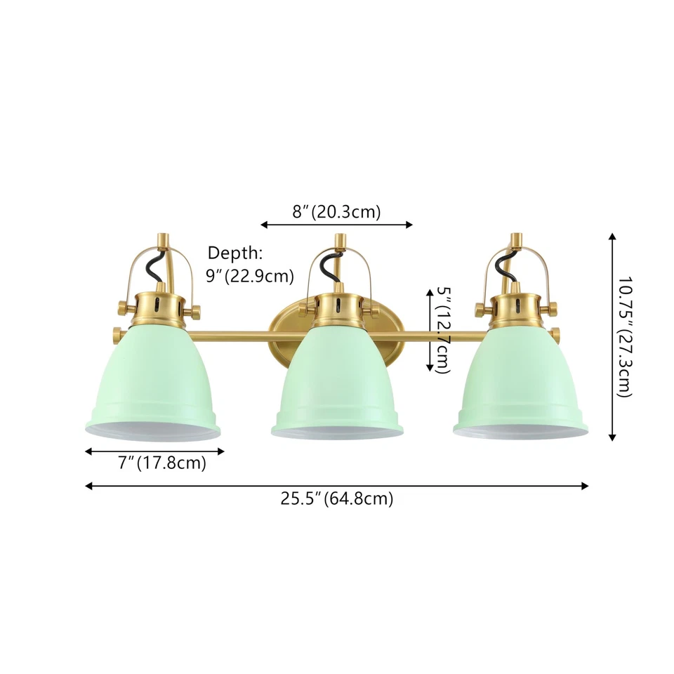 JYL1116D Phineas 25,5 дюйма 3-ламповый регулируемый фермерский домик богемный железный светодиодный туалетный столик... - Изображение 4 из 4
