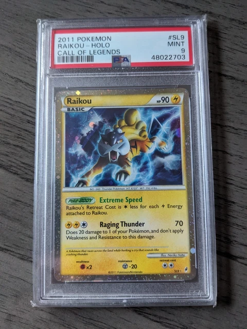 Pokemon PSA 9 MINT Raikou Shiny Call Of Legends Holo SL9