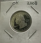 2008  Washington Quarter 90% Silver #A/14 Oklahoma Very Nice Coin PROOF