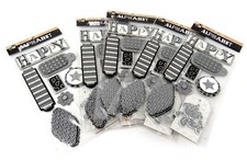 Bulk Lot #59 5 packs DCWV Silver Glitter Chipboard Pop-Up Stickers 40 pcs