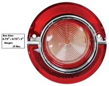 1964 Impala, Biscayne & BelAir Backup Lens w/ Trim - White/Red New Dii