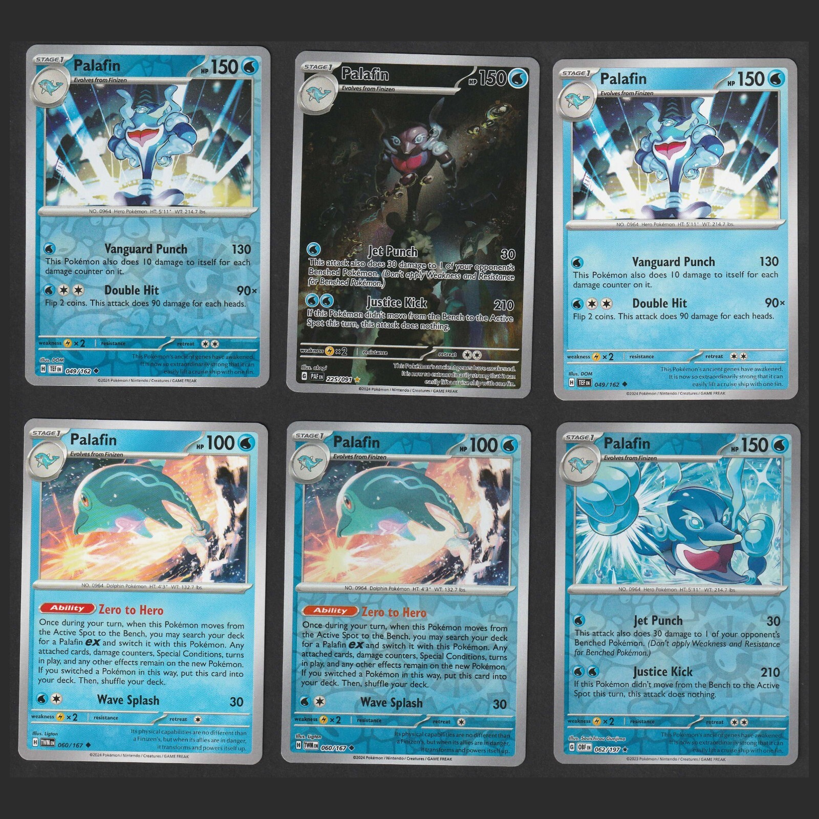 Palafin Pokemon Card Collection Set of 6 English Cards Water Reverse Rare Holo