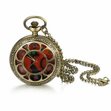 Vintage Pocket Watch Antique Design Chain Necklace Retro Quartz Watch Xmas Gift
