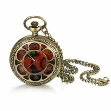 Vintage Pocket Watch Antique Design Chain Necklace Retro Quartz Watch Xmas Gift