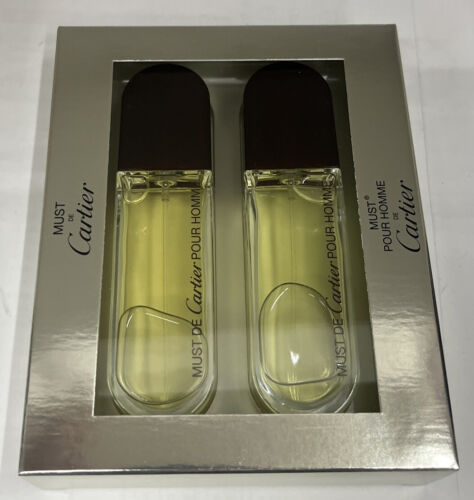 Must de Cartier Pour Homme Duo (2) 1.0 30 ml =2.0 oz 60 ml Eau de Toilette Spray