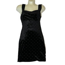 Forever 21 Women's Gold Studded Bodycon Short Dress Black Velvet Size Small