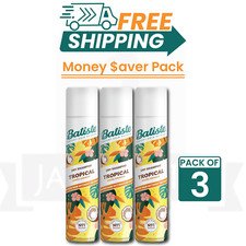 3X Batiste Dry Shampoo in Tropical 200ml, Coconut & Floral Fragrance - 3PACK