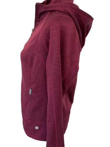 Talbots Damenjacke Mantel mit Kapuze voller Reißverschluss vorne burgundisch Größe Medium - Bild 4 von 5