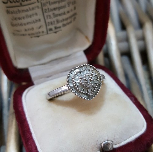925 Sterling Silver Ring, Natural Diamonds Ring, 0.500ct, Size J.5 US Size 5 - Picture 4 of 7