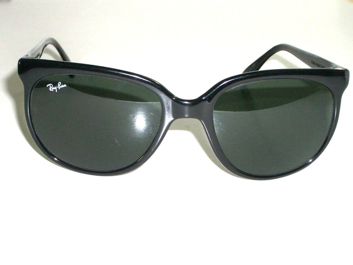 1980's VINTAGE B&L RAY-BAN L0118 NVAS SHINY BLACK G15 CATS 1000