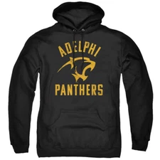Adelphi University Adult Pullover Hoodie Panthers Logo, Black, S-3XL