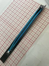 NWT VTG 90s 2000s Turquoise￼Rhinestone Cloth Chunky Keychain Bling Necklace b14