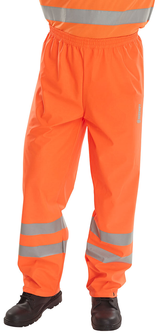 BEESWIFT HI-VIS PU OVERTROUSERS ORANGE 4XL
