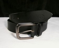 TIMBERLAND BRUSHED BUCKLE  BLACK THICK/WIDE LEATHER BELT 34"