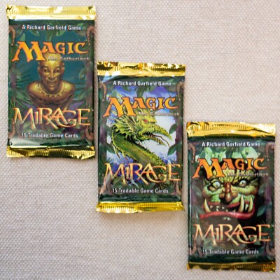 MTG: 3 MIRAGE Sealed Booster Pack Lot from Box - 3 Packs Magic