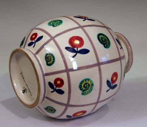 Emilio Polci Italian Pottery Flower Snail Grid Figure Raymor Vintage Vase - Picture 5 of 12