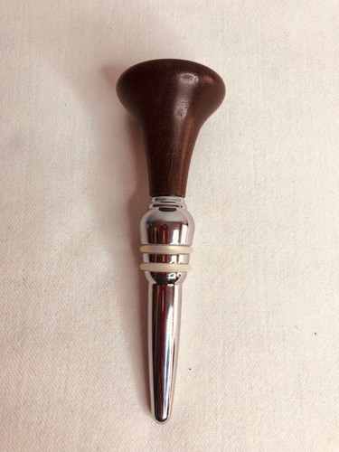Wood And Metal Wine Bottle Decanter Stopper 5” Tall