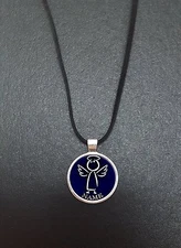 Personalised Guardian Angel Pendant On a 18" Black Cord Necklace Ideal Gift N496