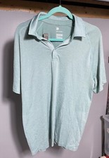 Men Large Green All in Motion Moisture Wicking Short Sleeve Polo Shirt L Mint