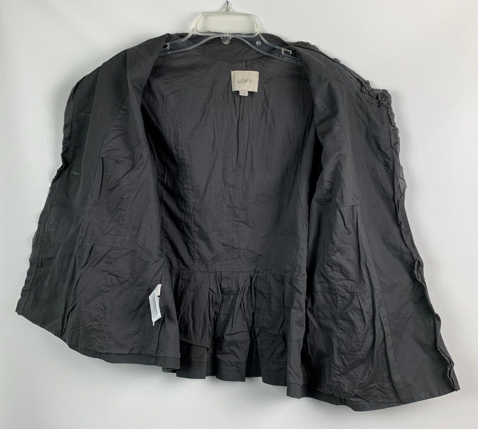 Ann Taylor Loft Jacket Gray Collared Buttons 3/4 … - image 3