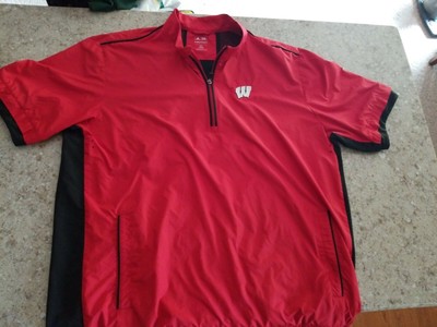 Men's Wisconsin Badger 1/4 Zip Adidas Golf Pullover Short sleeve Sz 2XL | eBay