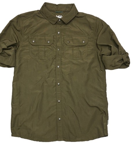 REI CO-OP Kids Boys XL (18-20) Roll Tab Shirt Ripstop Trekking Hiking Olive - Picture 4 of 10