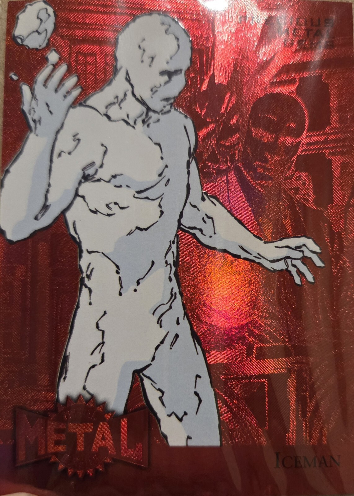 2015 Marvel Retro Fleer Iceman #22 Precious Metal Gems Red 96/100