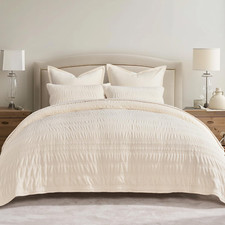 Velvet Quilt King Size, Luxury Velvet Bedding Set, Ultra Soft Ruched Quilt Sets,