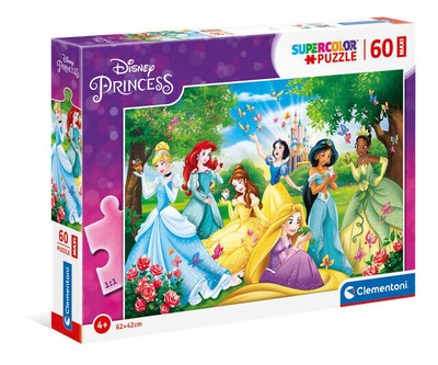 Puzzle maxi 60 elementów. Supercolor. Księżniczki Disneya
