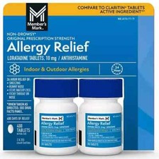 Members Mark Loratadine 10mg Allergy Relief, Lot of 200 400 800 or 1200 Tablets