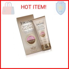 Jergens Natural Glow Self Tanner Face Moisturizer with SPF 20 Facial Sunscreen,