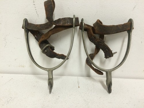 Vintage 1916-1945 Cowboy Elite Sporen mit geflügelten Liberty Groschen - Made in England - Bild 1 von 5