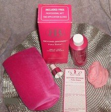 BEYOND BRONZ SELF-TAN KIT BY FAKE BAKE 6 OZ LIQUID W/ SPRAYER MITT GOLVES NEW 9