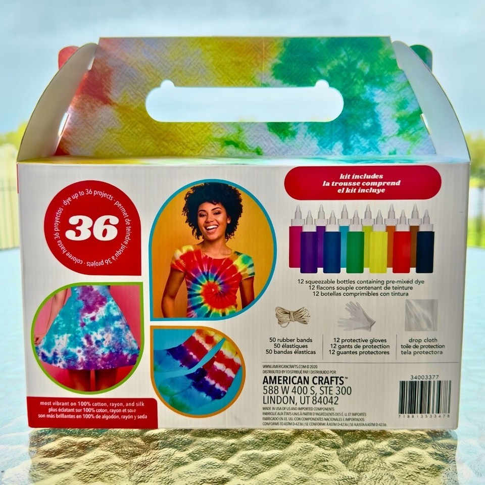 American Crafts Medium Tie Dye Kit 4oz 75/Pkg12 Assorted Bright Colors