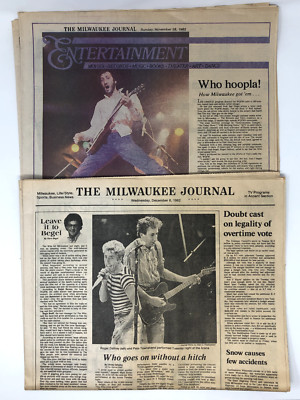 Milwaukee Journal Newspaper The Who, Pete Townshend, Roger Daltrey 1982