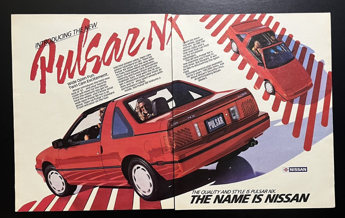 1987 Nissan Pulsar NX Vintage Print Ad 19.5