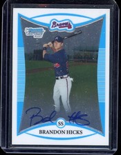 2008 Bowman Chrome BRANDON HICKS #BCP251 Prospect AUTO     Atlanta Braves