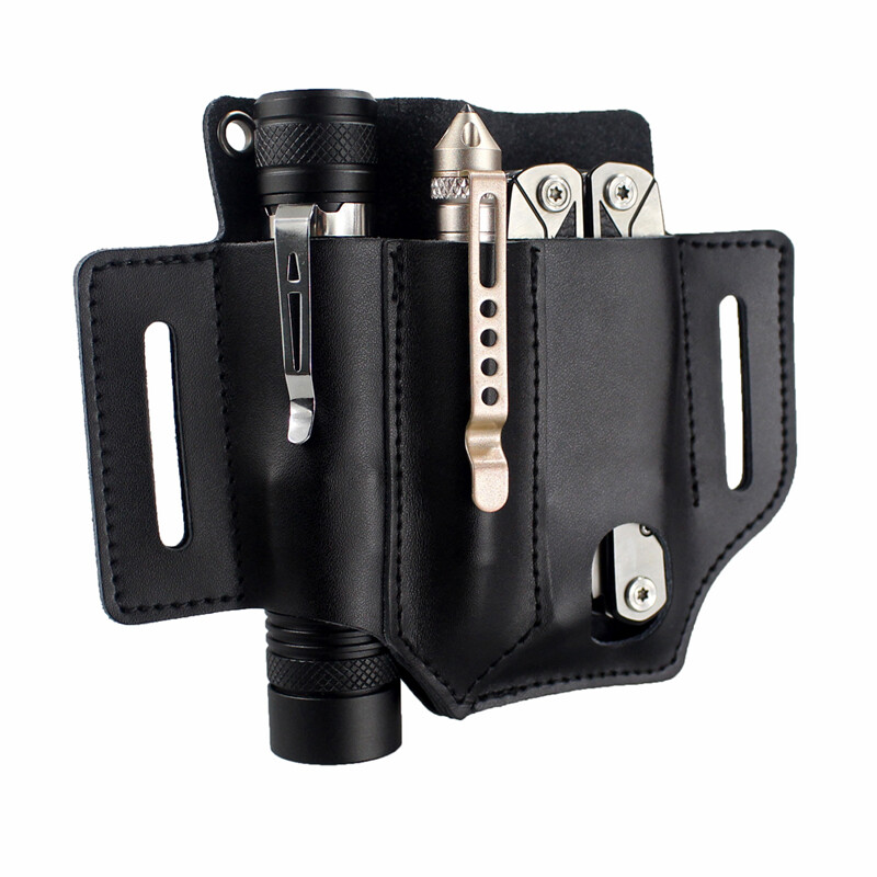 Leather EDC Tool Pouch for Flashlight and Gear Storage  -image