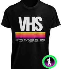 Retro VHS T-SHIRT Video Cassette Tape VCR 70s 80s 90s Graphic Tech Logo GIFT TEE