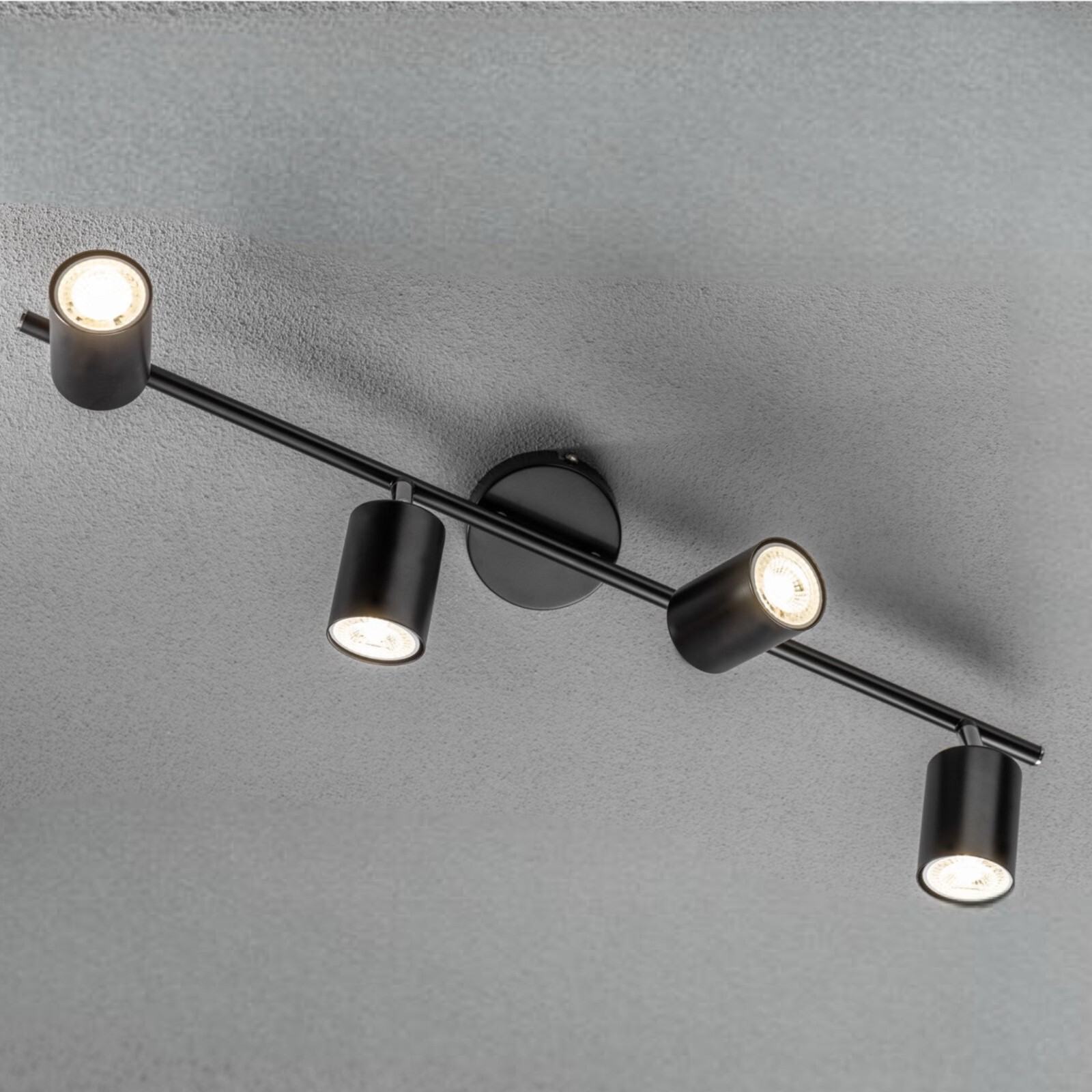 CGC JACK Black Four Head GU10 Ceiling Spot Bar Light