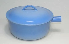 MCM Blue Descoware Enamel Made In Belgium Cast Iron Pot w/ Lid FE 20 1-B