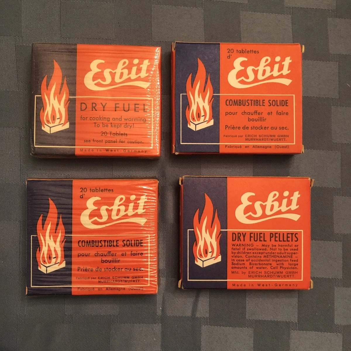 4 Boxes Vintage ESBIT solid dry fuel tablets Made in West Germany 2 still  Sealed | eBay